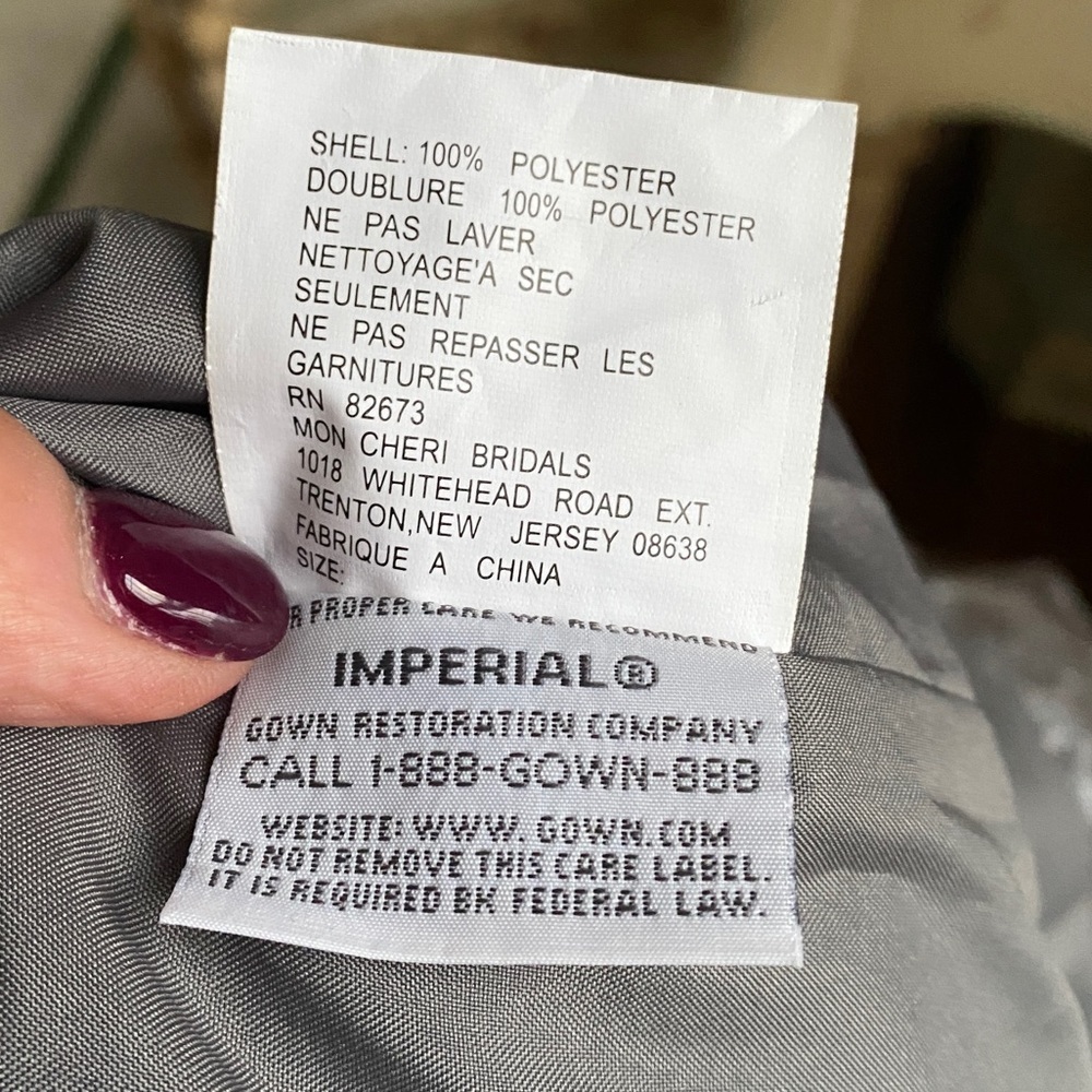 Montage by Mon Cheri - Silver Embroidered Grey/Gold Sequin Tulle Gown Size 10 - Picture 14 of 17